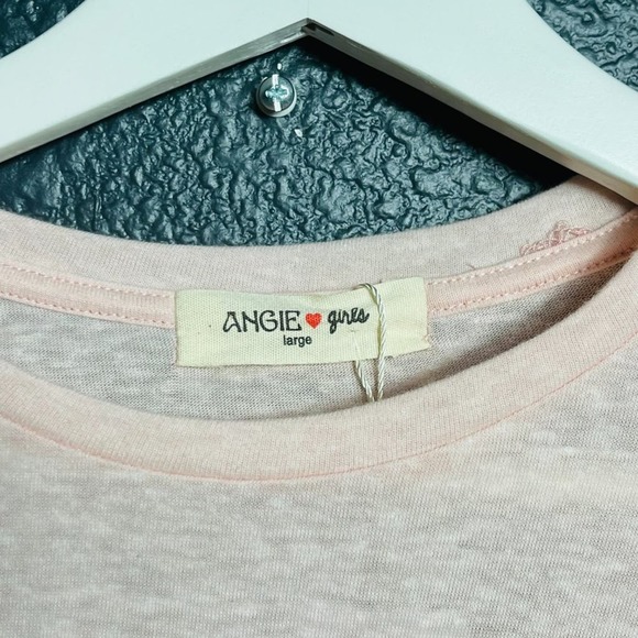 Angie Kids Girls Balloon Sleeve Pink Coral Blouse Size Large NWT - Picture 5 of 9